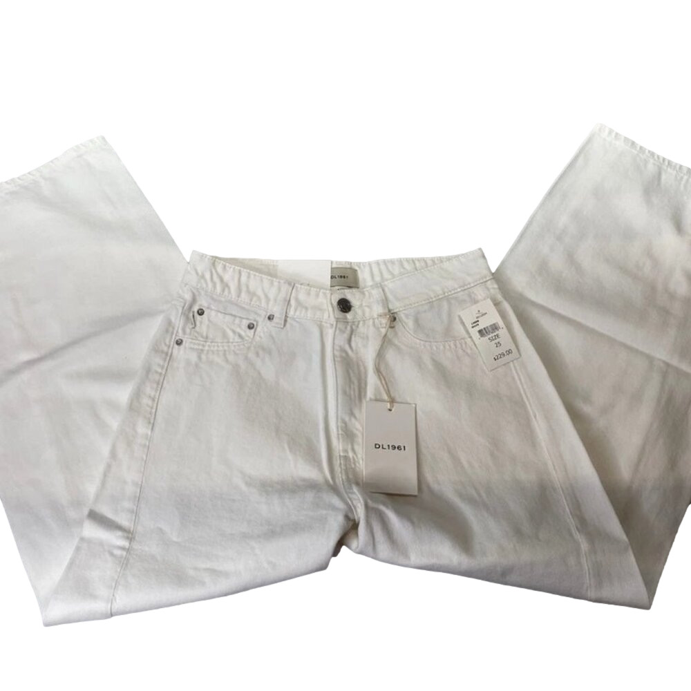 NEW DL1961 Womens Jeans White Size 25 Miro Barrel High Rise 28"